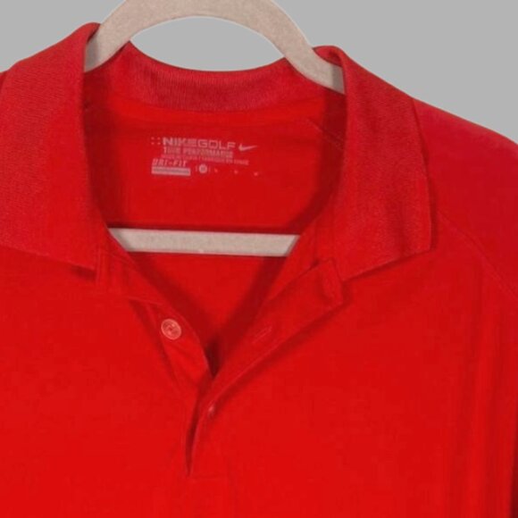 Men’s Nike  Polo Golf Short Sleeve Red Tour Performance Dri Fit Shirt Size Med - Picture 1 of 6